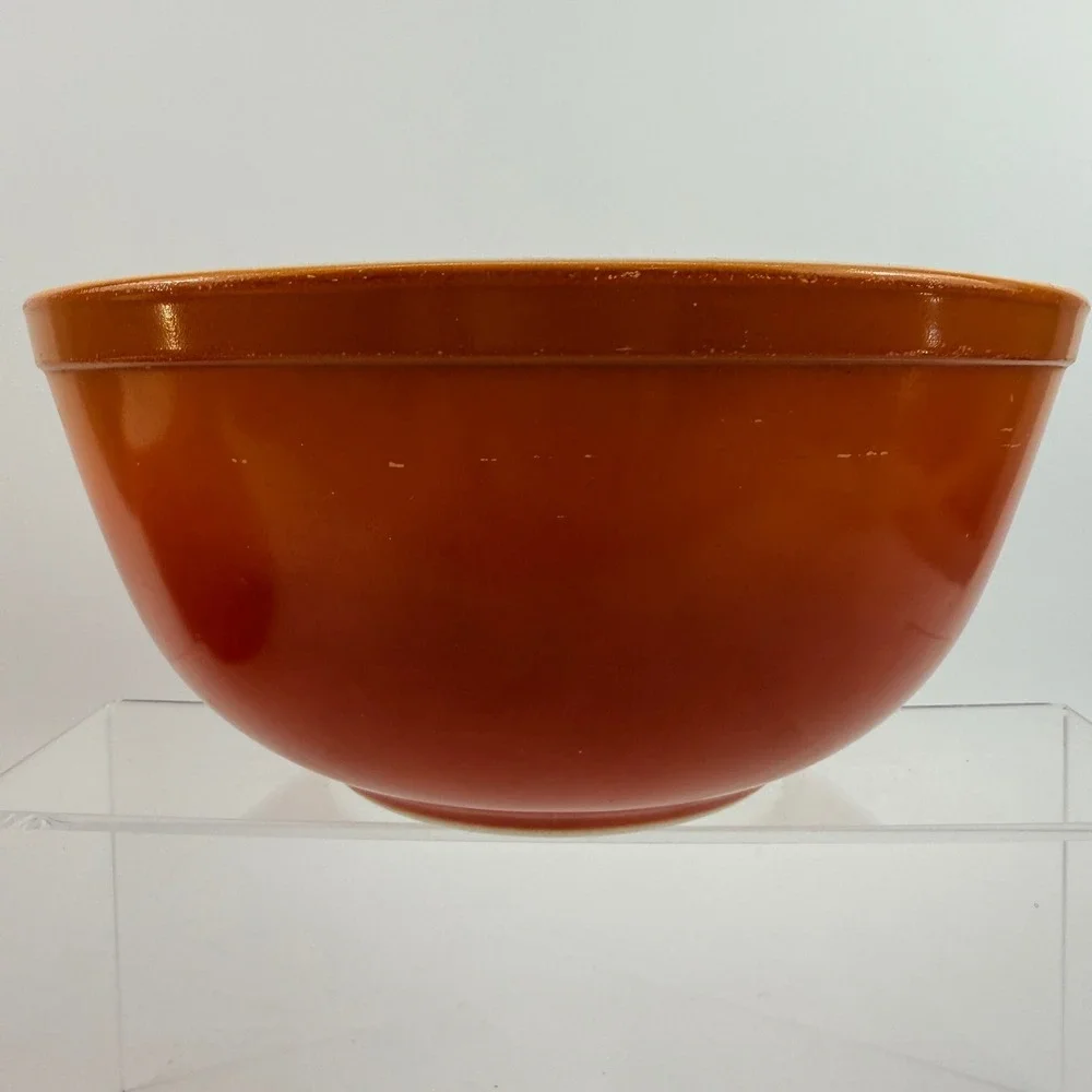 Vintage Pyrex Flameglo Mixing Bowl Set 404 403 401 Orange Nesting Bowls